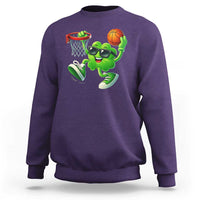 Basketball St Patricks Day Sweatshirt Cute Irish Shamrock Playing Basketball Player Team Boys