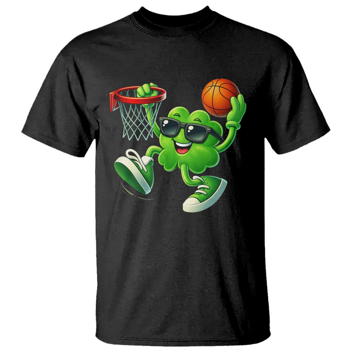 Basketball St Patricks Day T Shirt Cute Irish Shamrock Playing Basketball Player Team Boys
