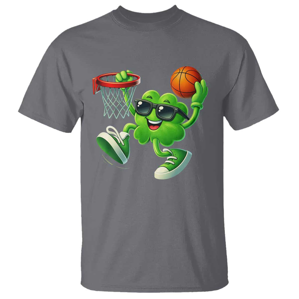 Basketball St Patricks Day T Shirt Cute Irish Shamrock Playing Basketball Player Team Boys