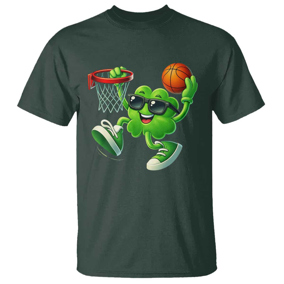 Basketball St Patricks Day T Shirt Cute Irish Shamrock Playing Basketball Player Team Boys