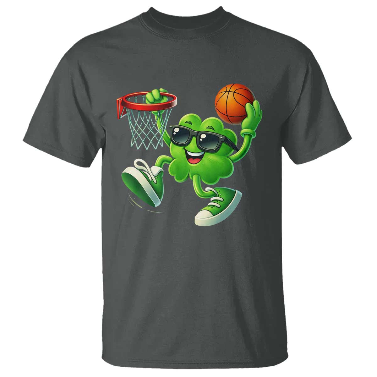Basketball St Patricks Day T Shirt Cute Irish Shamrock Playing Basketball Player Team Boys