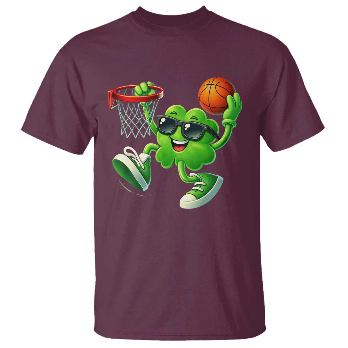 Basketball St Patricks Day T Shirt Cute Irish Shamrock Playing Basketball Player Team Boys