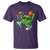 Basketball St Patricks Day T Shirt Cute Irish Shamrock Playing Basketball Player Team Boys