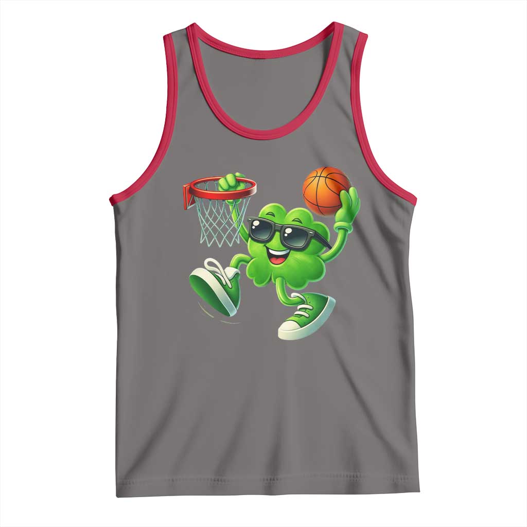Basketball St Patricks Day Tank Top Cute Irish Shamrock Playing Basketball Player Team Boys