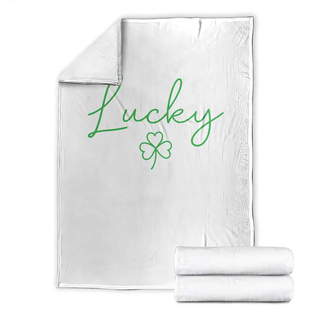 Lucky Irish Shamrock Throw Blanket St Patricks Day Letter Print Lightweight