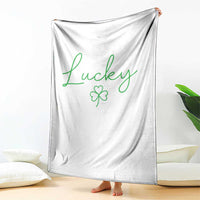 Lucky Irish Shamrock Throw Blanket St Patricks Day Letter Print Lightweight