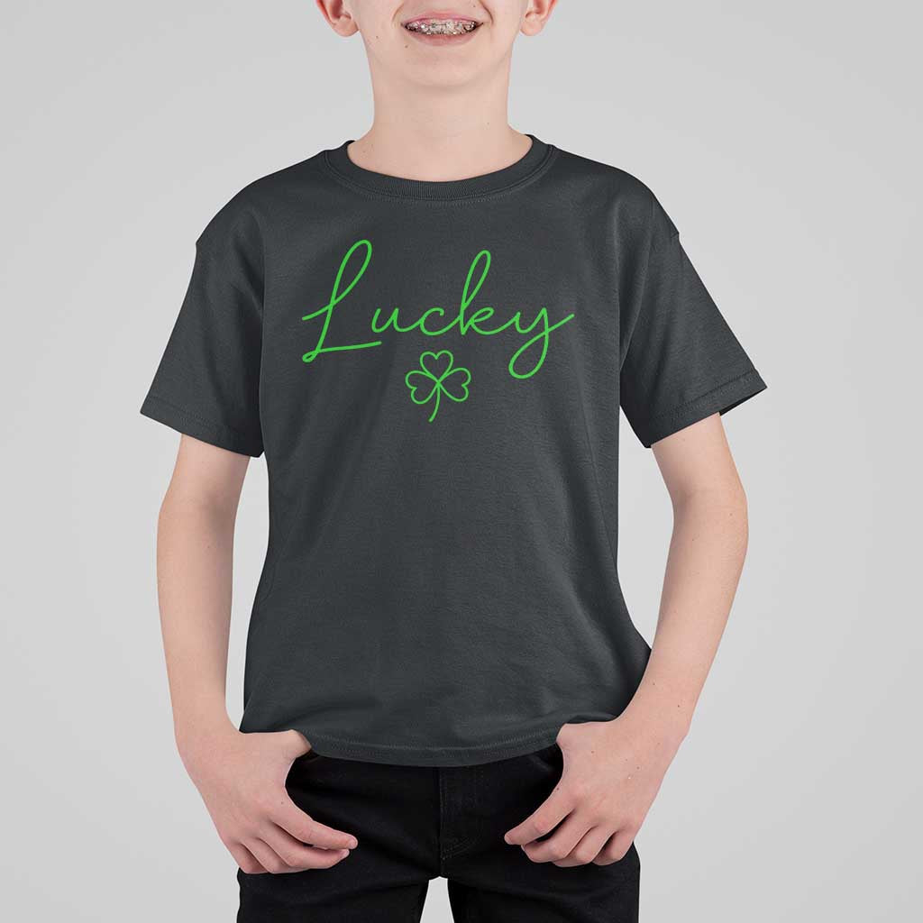 Lucky Irish Shamrock T Shirt For Kid St Patricks Day Letter Print Lightweight