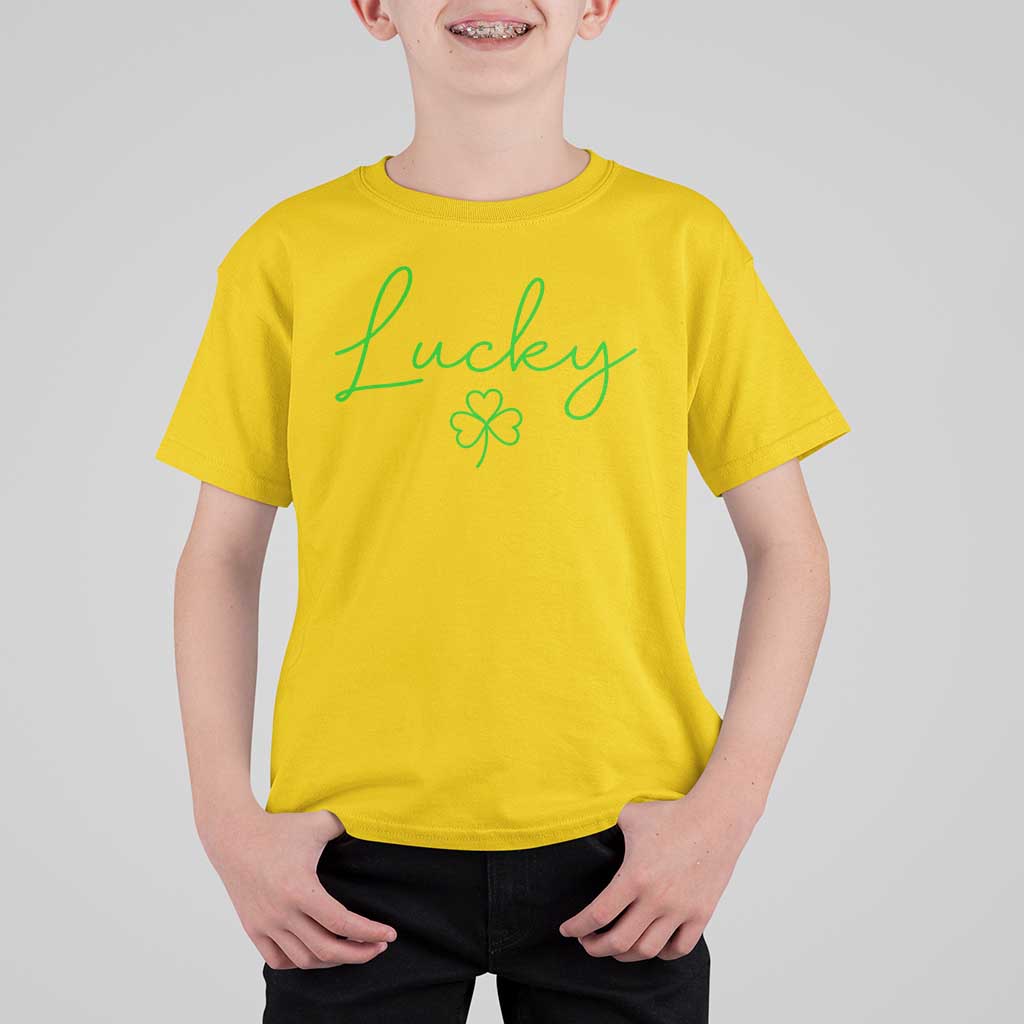 Lucky Irish Shamrock T Shirt For Kid St Patricks Day Letter Print Lightweight