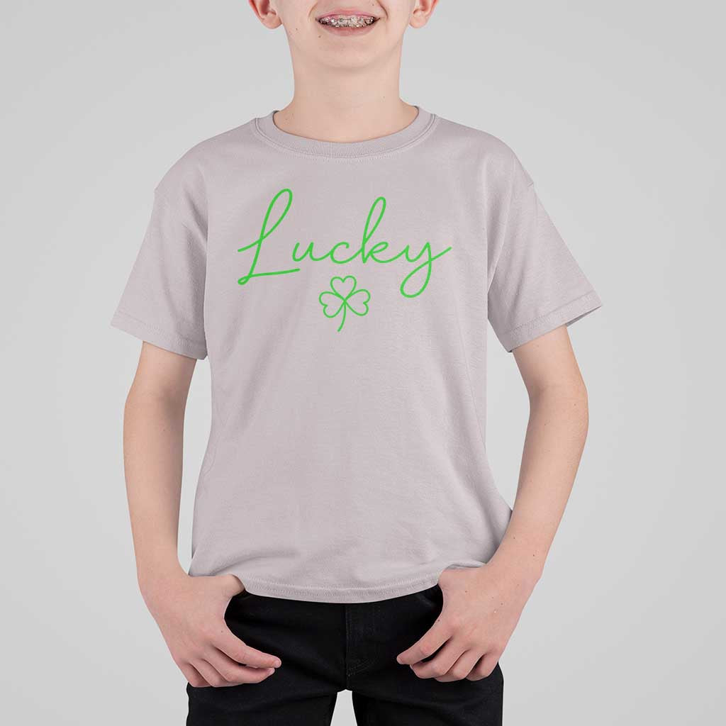 Lucky Irish Shamrock T Shirt For Kid St Patricks Day Letter Print Lightweight
