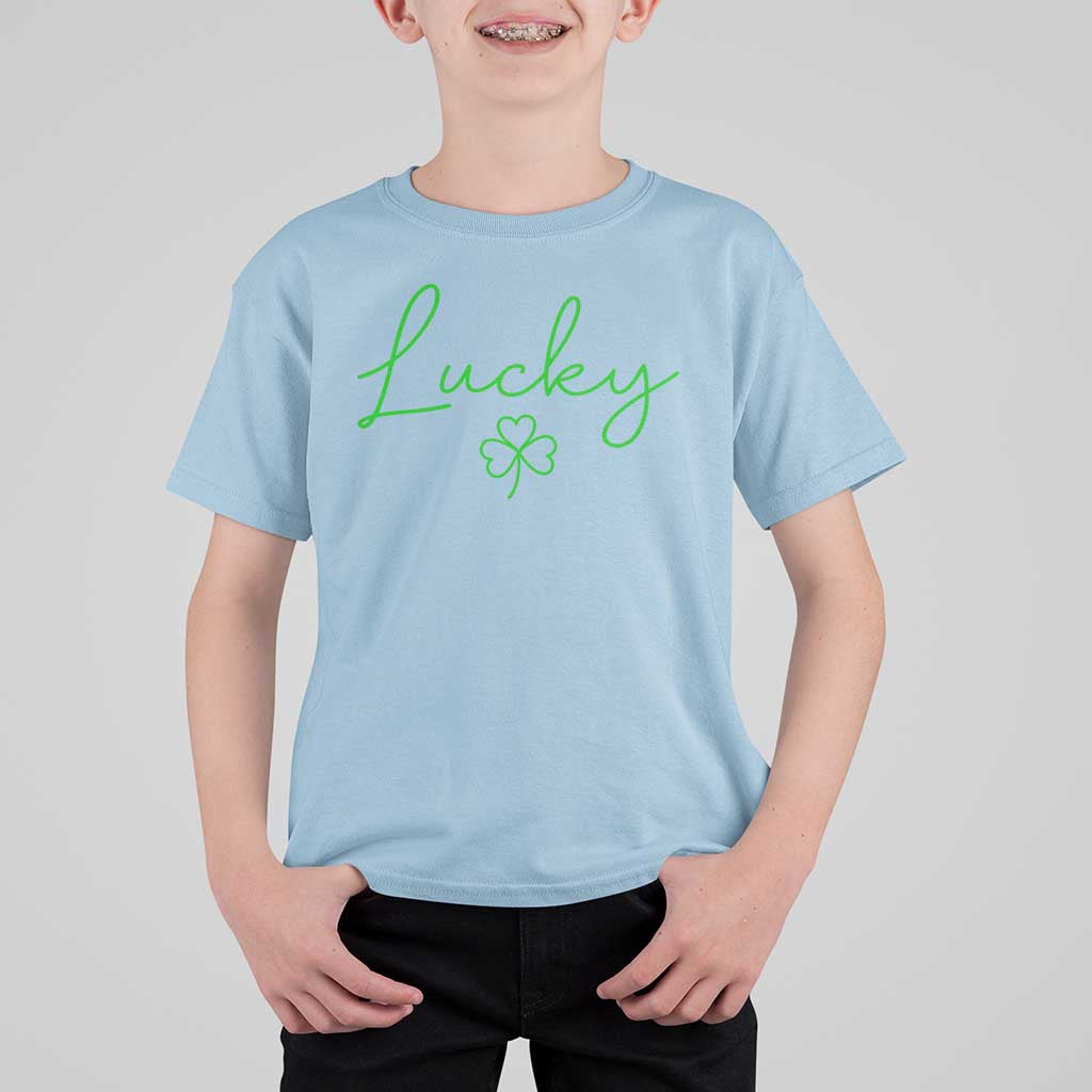 Lucky Irish Shamrock T Shirt For Kid St Patricks Day Letter Print Lightweight
