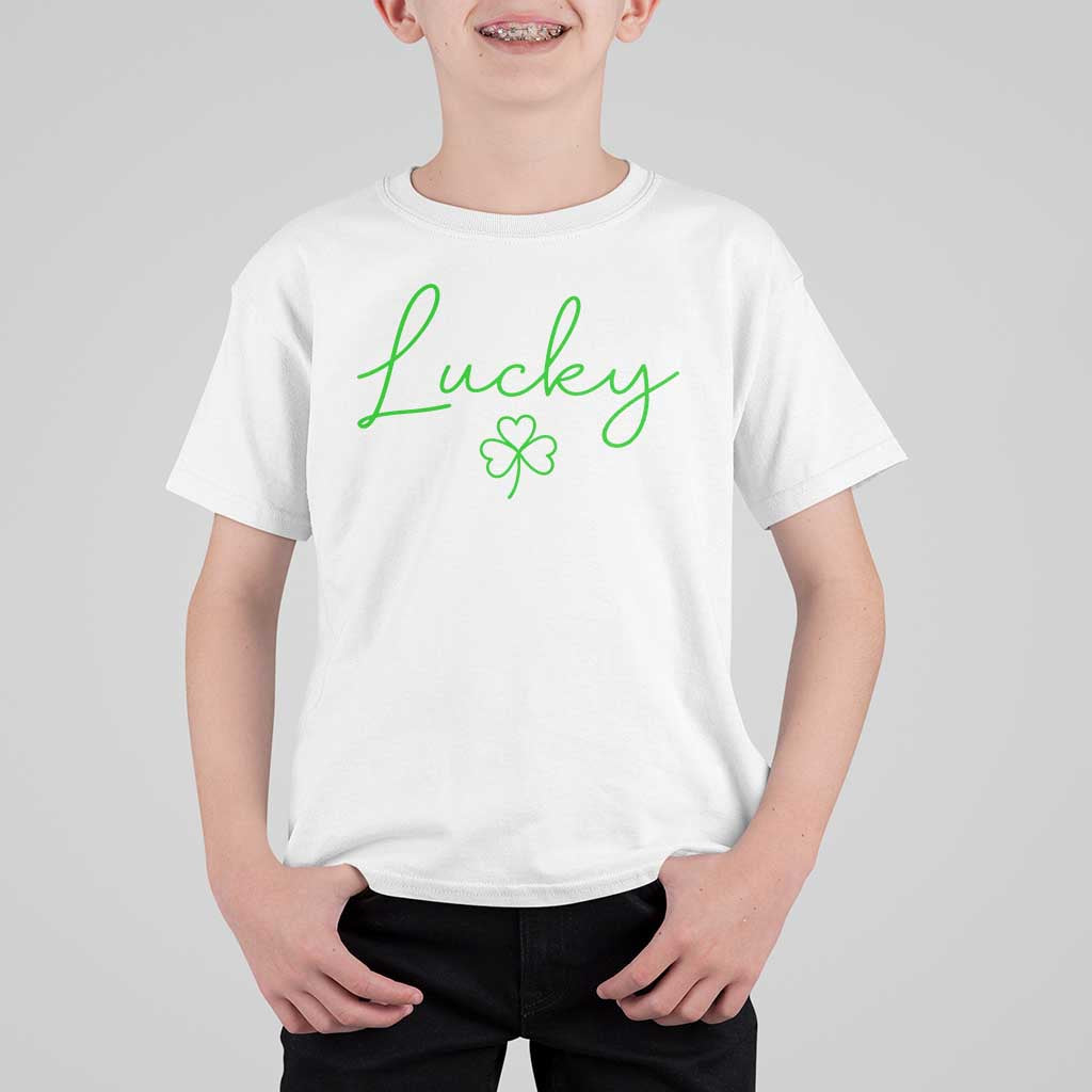 Lucky Irish Shamrock T Shirt For Kid St Patricks Day Letter Print Lightweight