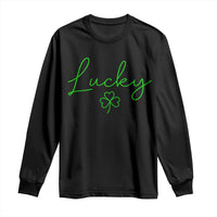 Lucky Irish Shamrock Long Sleeve Shirt St Patricks Day Letter Print Lightweight