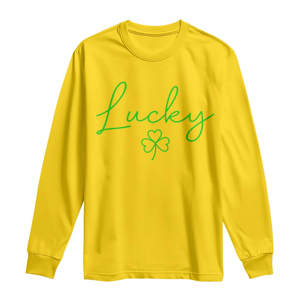 Lucky Irish Shamrock Long Sleeve Shirt St Patricks Day Letter Print Lightweight