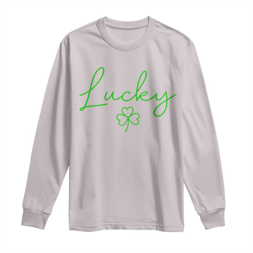 Lucky Irish Shamrock Long Sleeve Shirt St Patricks Day Letter Print Lightweight