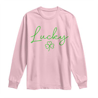 Lucky Irish Shamrock Long Sleeve Shirt St Patricks Day Letter Print Lightweight