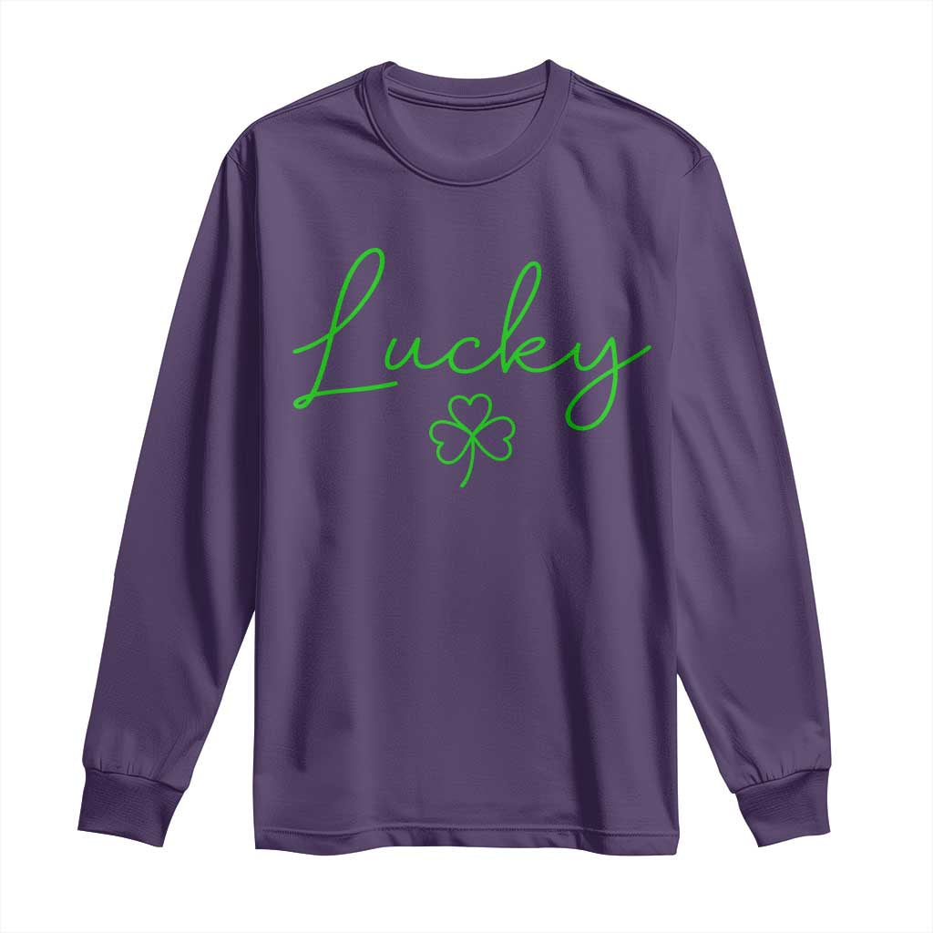Lucky Irish Shamrock Long Sleeve Shirt St Patricks Day Letter Print Lightweight
