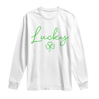 Lucky Irish Shamrock Long Sleeve Shirt St Patricks Day Letter Print Lightweight