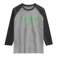 Lucky Irish Shamrock Raglan Shirt St Patricks Day Letter Print Lightweight