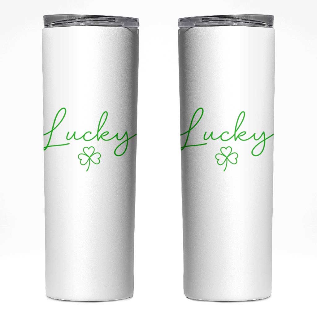 Lucky Irish Shamrock Skinny Tumbler St Patricks Day Letter Print Lightweight