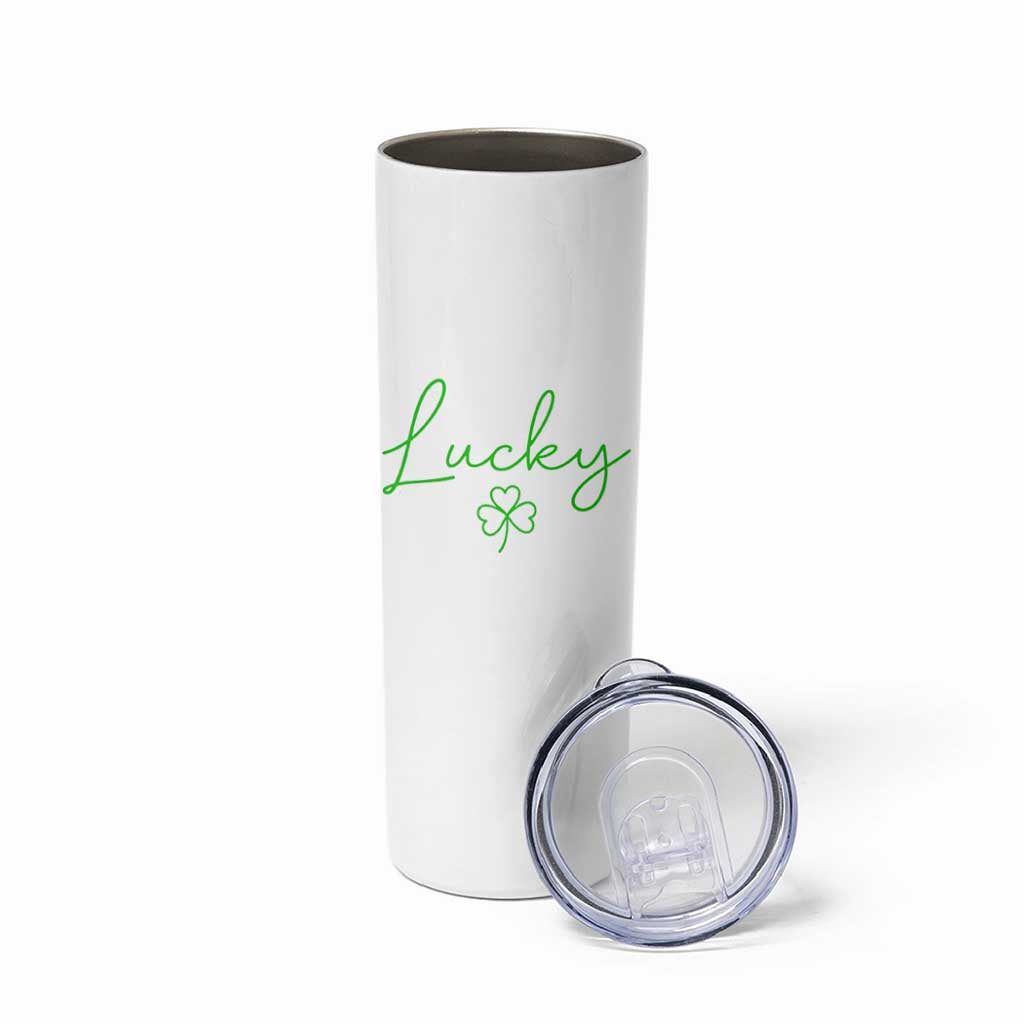 Lucky Irish Shamrock Skinny Tumbler St Patricks Day Letter Print Lightweight
