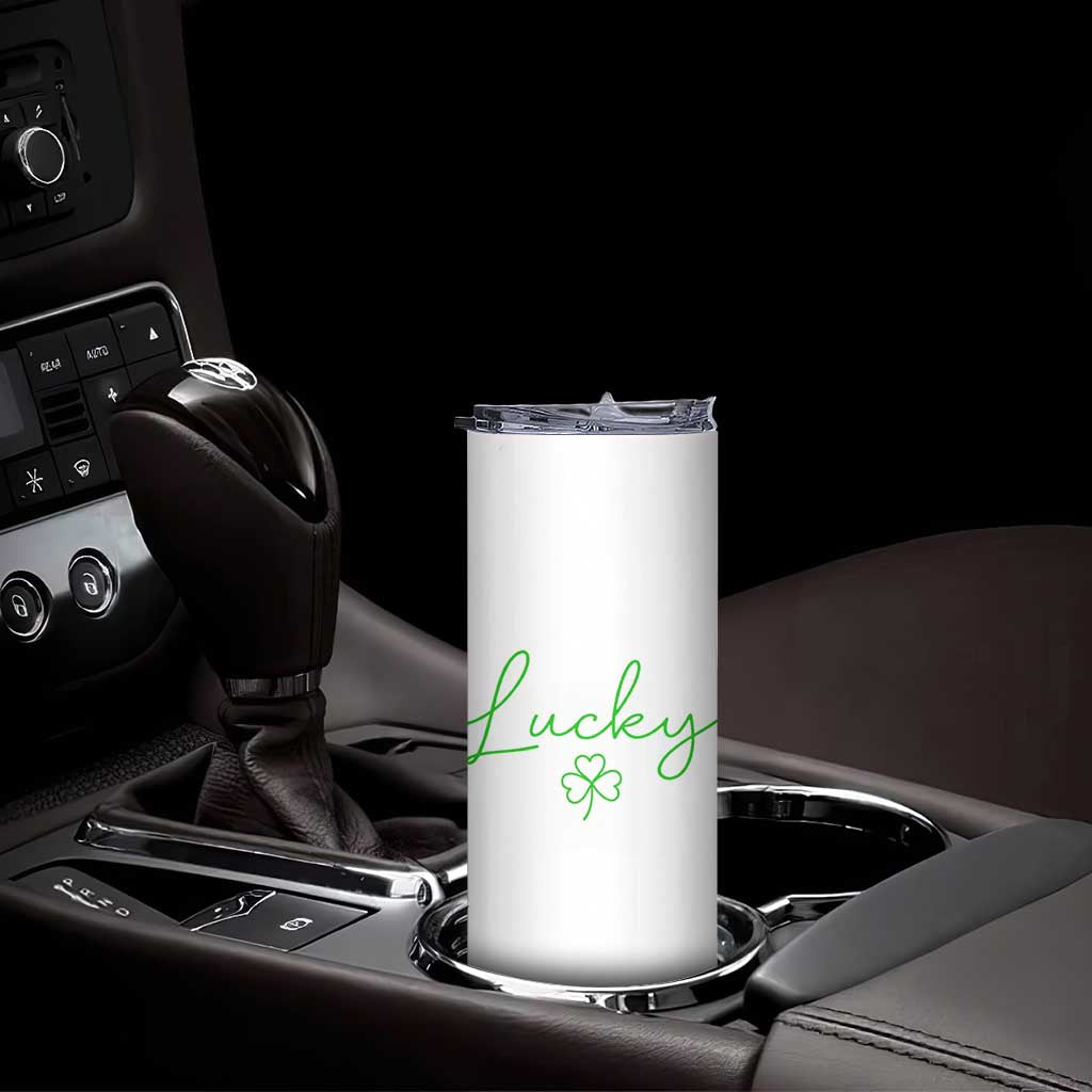 Lucky Irish Shamrock Skinny Tumbler St Patricks Day Letter Print Lightweight