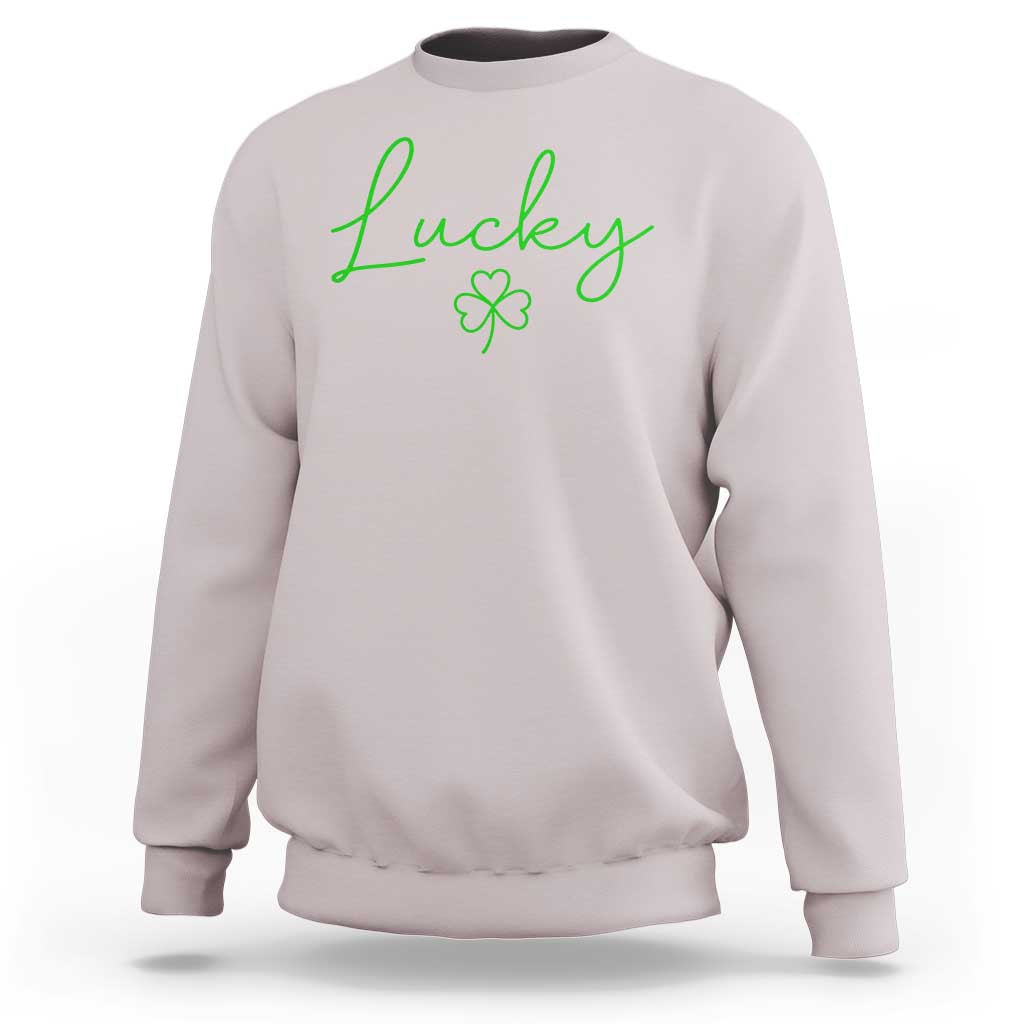Lucky Irish Shamrock Sweatshirt St Patricks Day Letter Print Lightweight