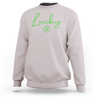 Lucky Irish Shamrock Sweatshirt St Patricks Day Letter Print Lightweight