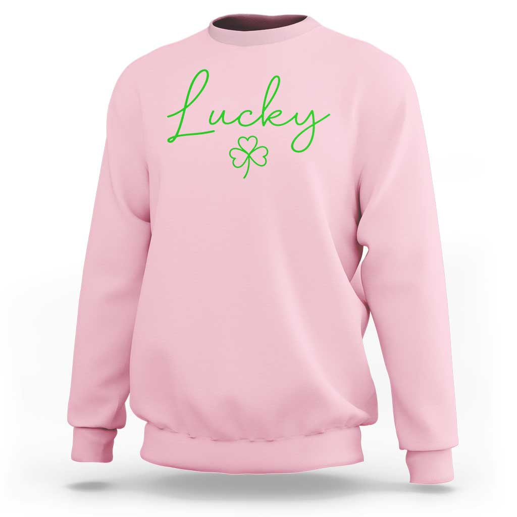 Lucky Irish Shamrock Sweatshirt St Patricks Day Letter Print Lightweight