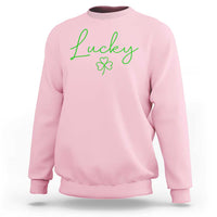 Lucky Irish Shamrock Sweatshirt St Patricks Day Letter Print Lightweight
