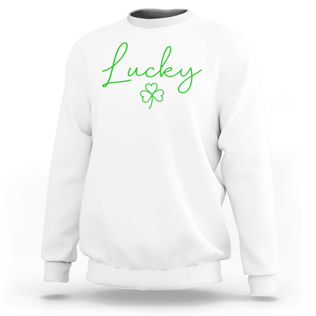 Lucky Irish Shamrock Sweatshirt St Patricks Day Letter Print Lightweight