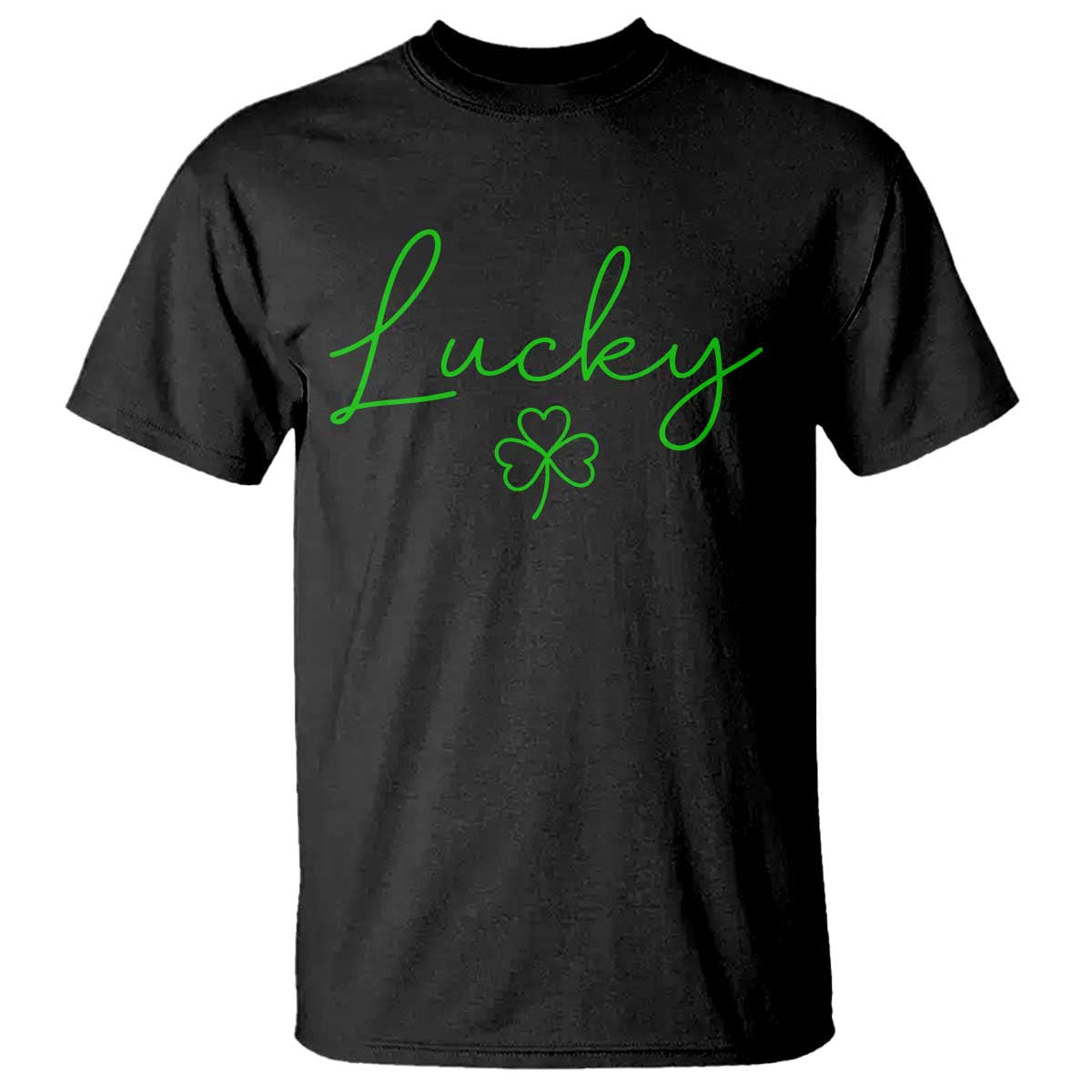 Lucky Irish Shamrock T Shirt St Patricks Day Letter Print Lightweight