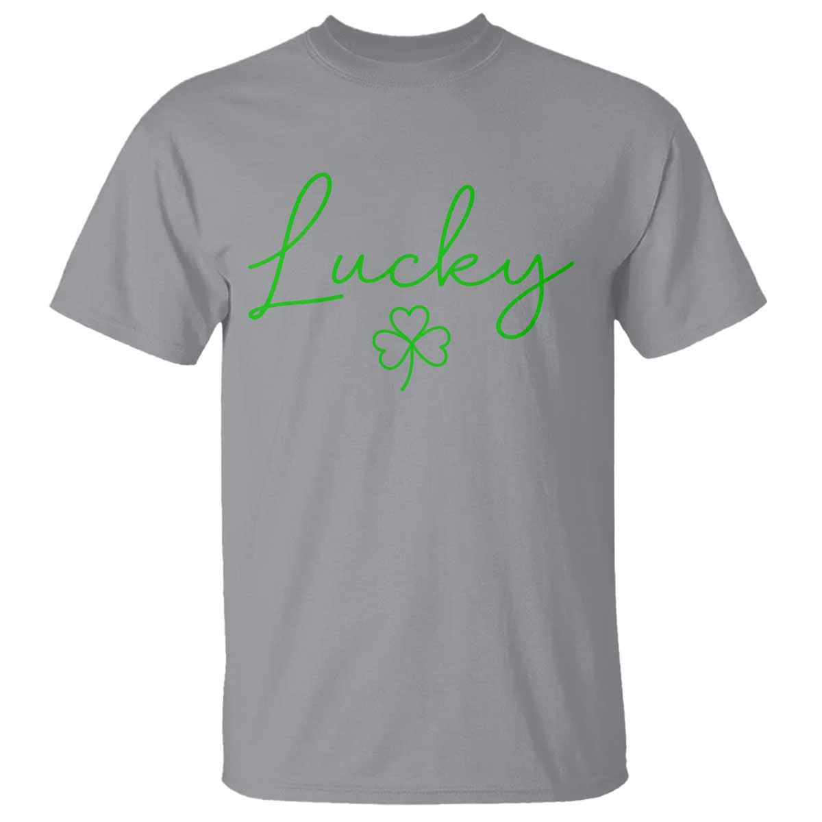 Lucky Irish Shamrock T Shirt St Patricks Day Letter Print Lightweight