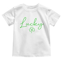Lucky Irish Shamrock Toddler T Shirt St Patricks Day Letter Print Lightweight