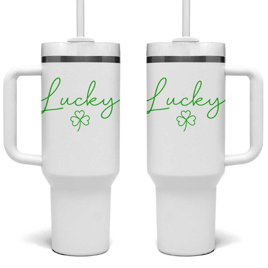 Lucky Irish Shamrock Tumbler With Handle St Patricks Day Letter Print Lightweight