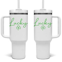 Lucky Irish Shamrock Tumbler With Handle St Patricks Day Letter Print Lightweight
