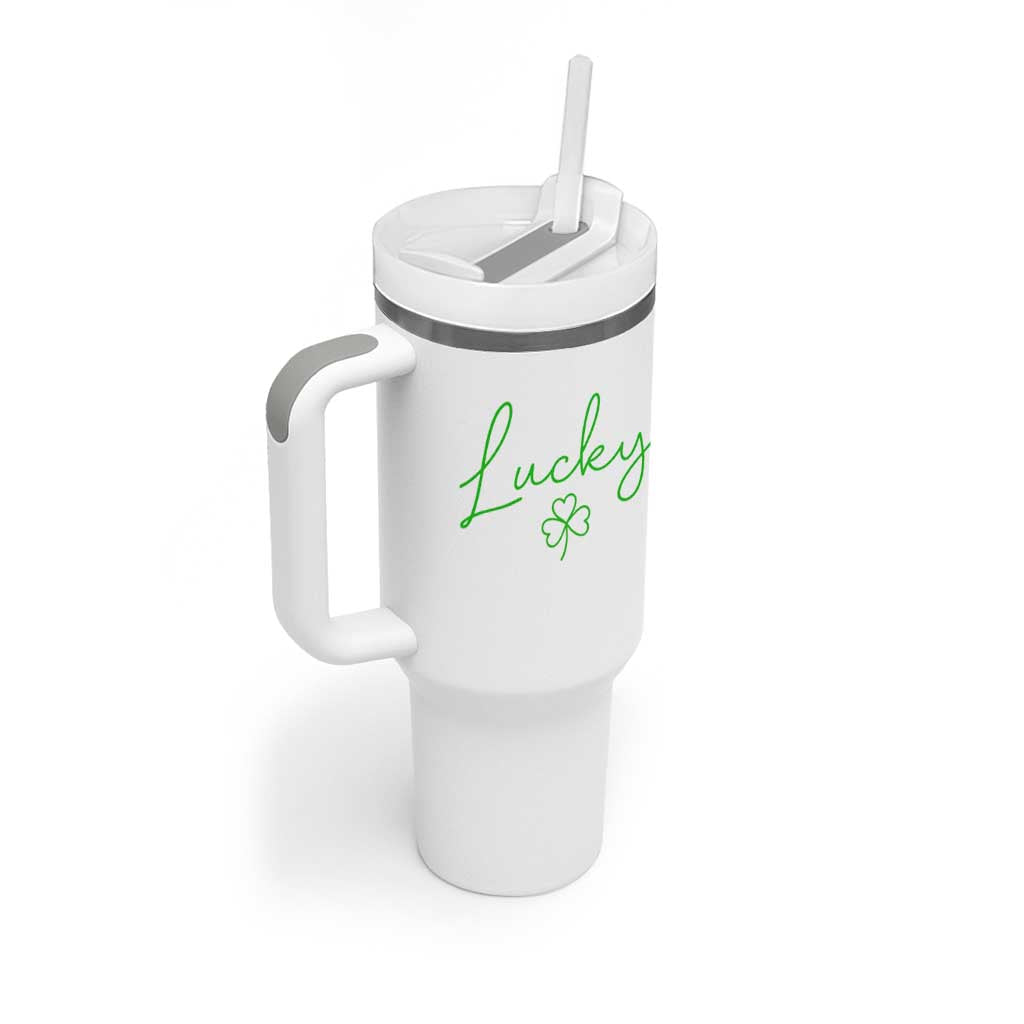 Lucky Irish Shamrock Tumbler With Handle St Patricks Day Letter Print Lightweight