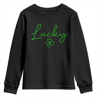 Lucky Irish Shamrock Youth Sweatshirt St Patricks Day Letter Print Lightweight