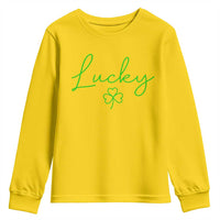 Lucky Irish Shamrock Youth Sweatshirt St Patricks Day Letter Print Lightweight