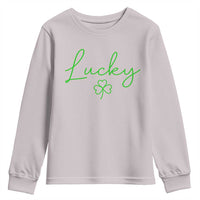 Lucky Irish Shamrock Youth Sweatshirt St Patricks Day Letter Print Lightweight