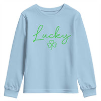 Lucky Irish Shamrock Youth Sweatshirt St Patricks Day Letter Print Lightweight