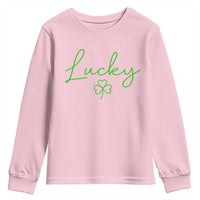 Lucky Irish Shamrock Youth Sweatshirt St Patricks Day Letter Print Lightweight