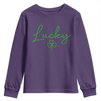 Lucky Irish Shamrock Youth Sweatshirt St Patricks Day Letter Print Lightweight