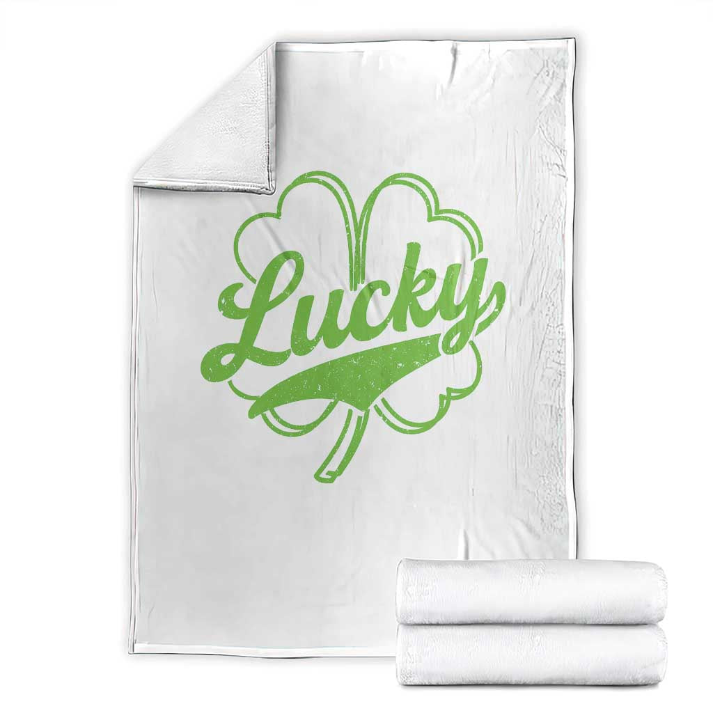 Vintage Lucky Shamrock Throw Blanket Irish St Patricks Day