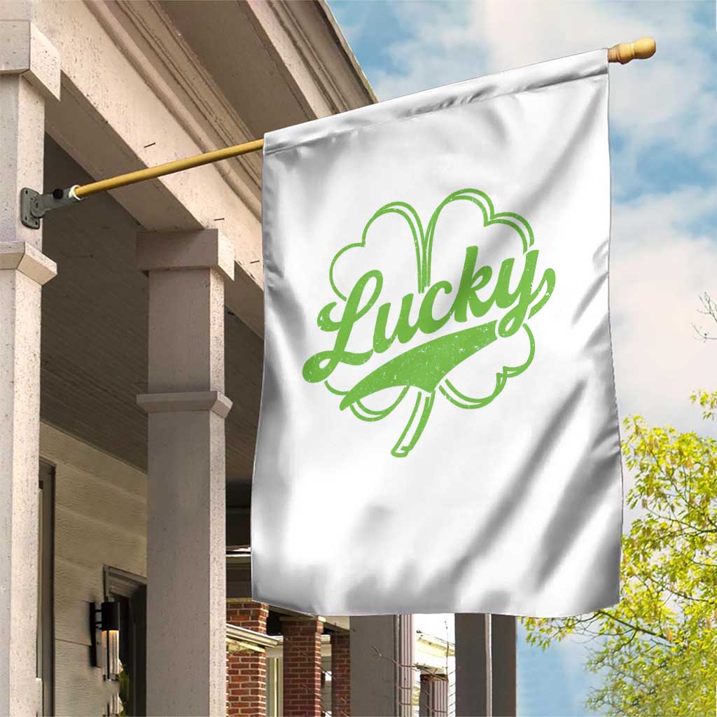 Vintage Lucky Shamrock Garden Flag Irish St Patricks Day