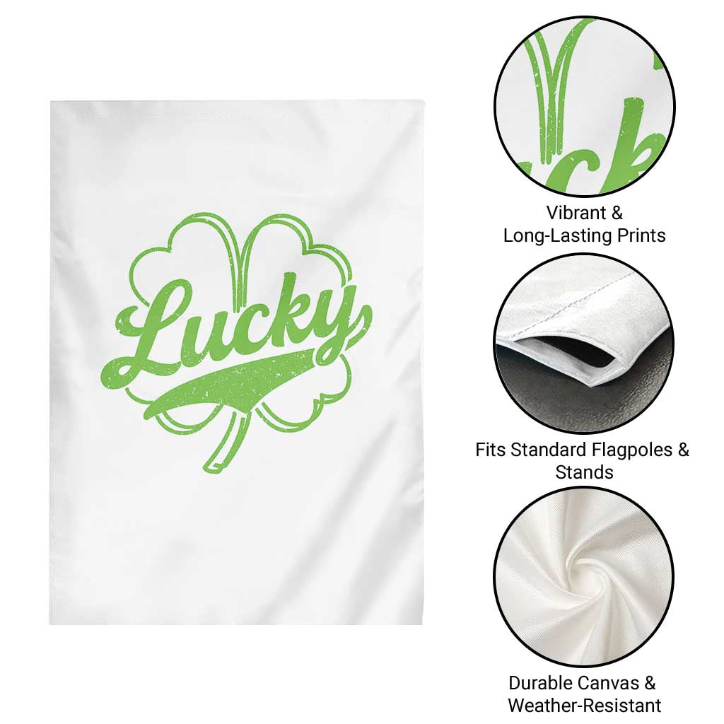 Vintage Lucky Shamrock Garden Flag Irish St Patricks Day