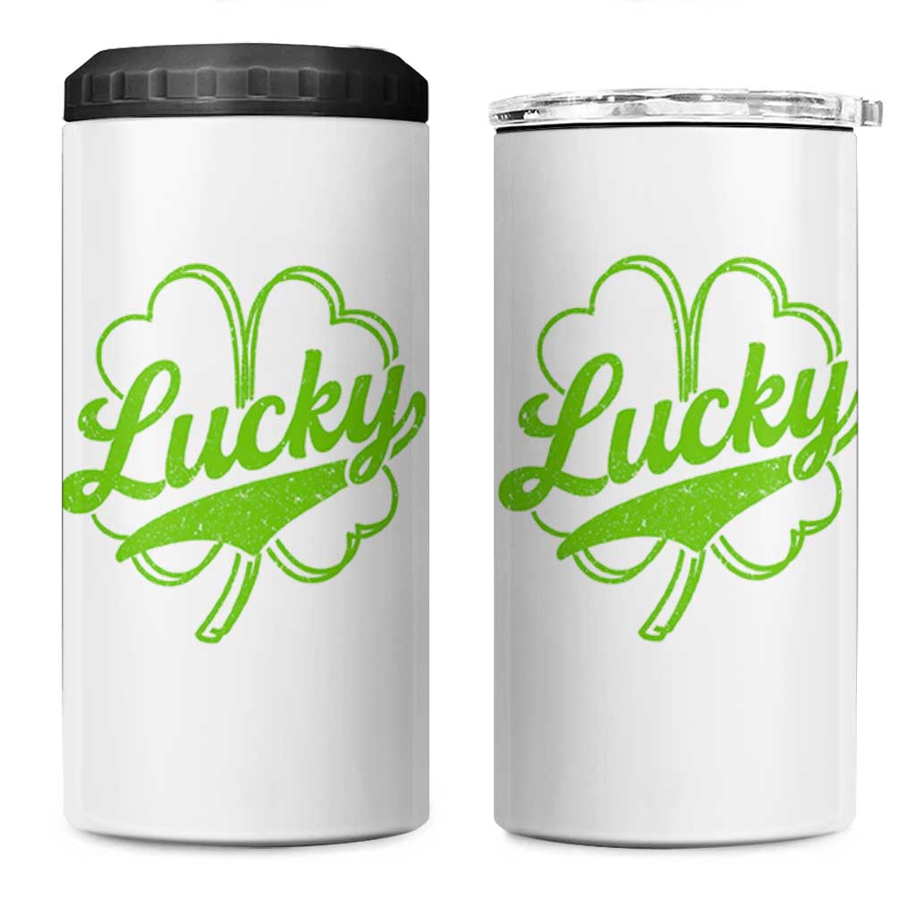 Vintage Lucky Shamrock 4 in 1 Can Cooler Tumbler Irish St Patricks Day