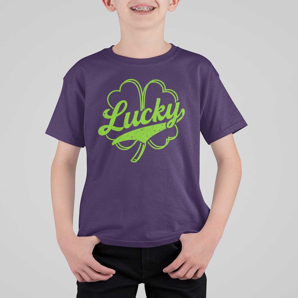 Vintage Lucky Shamrock T Shirt For Kid Irish St Patricks Day