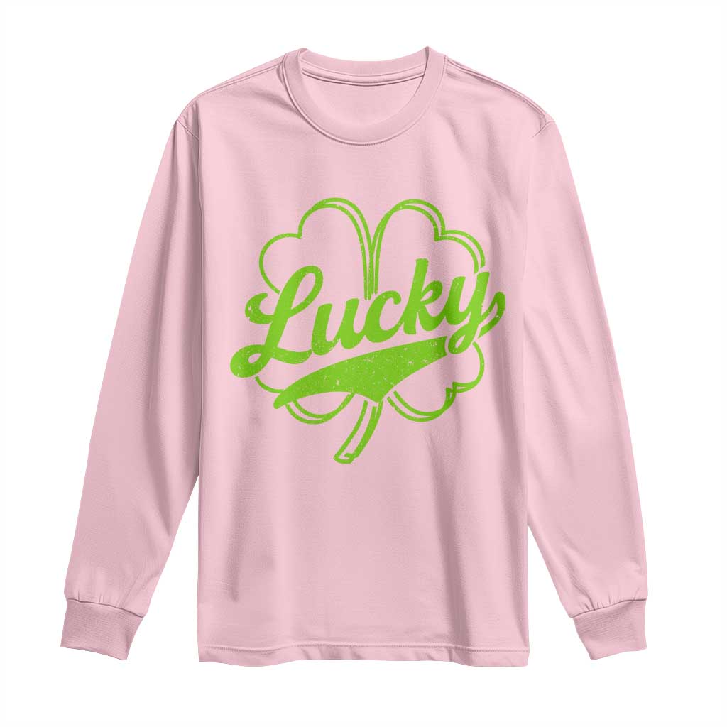 Vintage Lucky Shamrock Long Sleeve Shirt Irish St Patricks Day