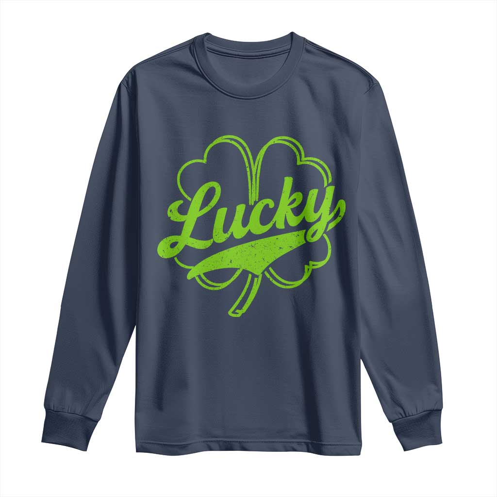 Vintage Lucky Shamrock Long Sleeve Shirt Irish St Patricks Day