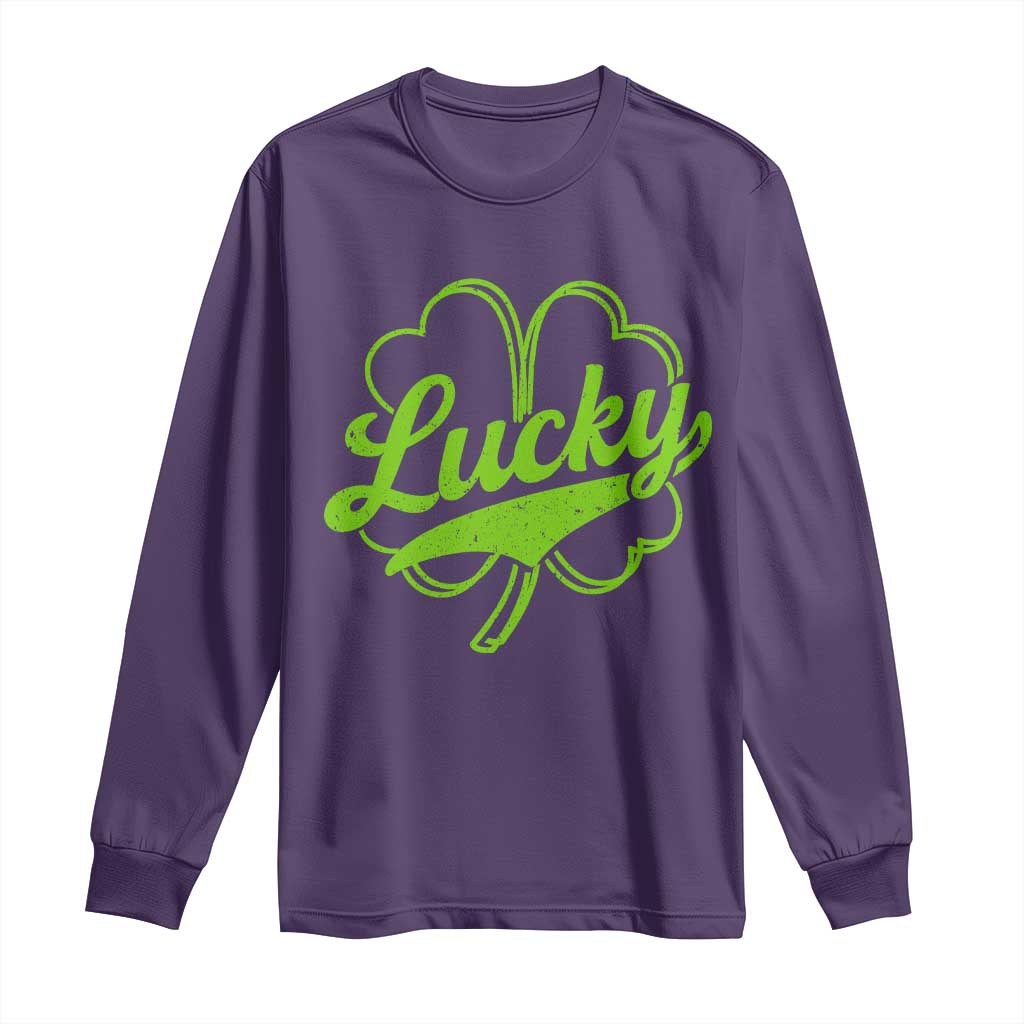 Vintage Lucky Shamrock Long Sleeve Shirt Irish St Patricks Day